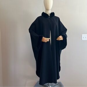 Casco Bay Wool Works Cape with Rabbit Fur Trim / Portland Maine